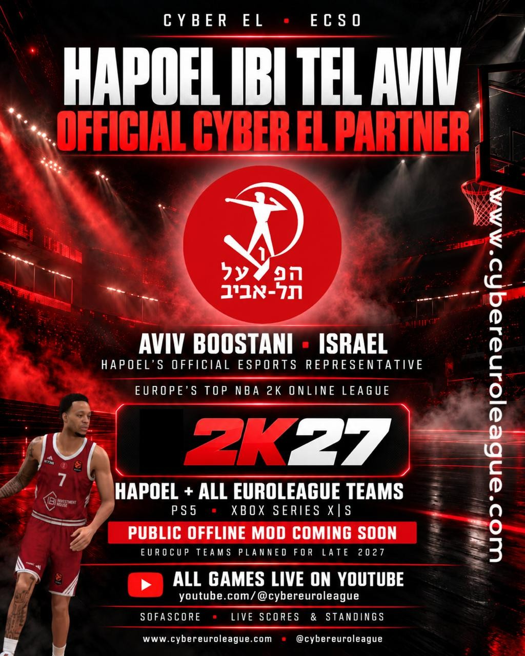 Hapoel IBI Tel Aviv Becomes Official Cyber EuroLeague Partner, Expanding Its Presence into NBA 2K27 Esports